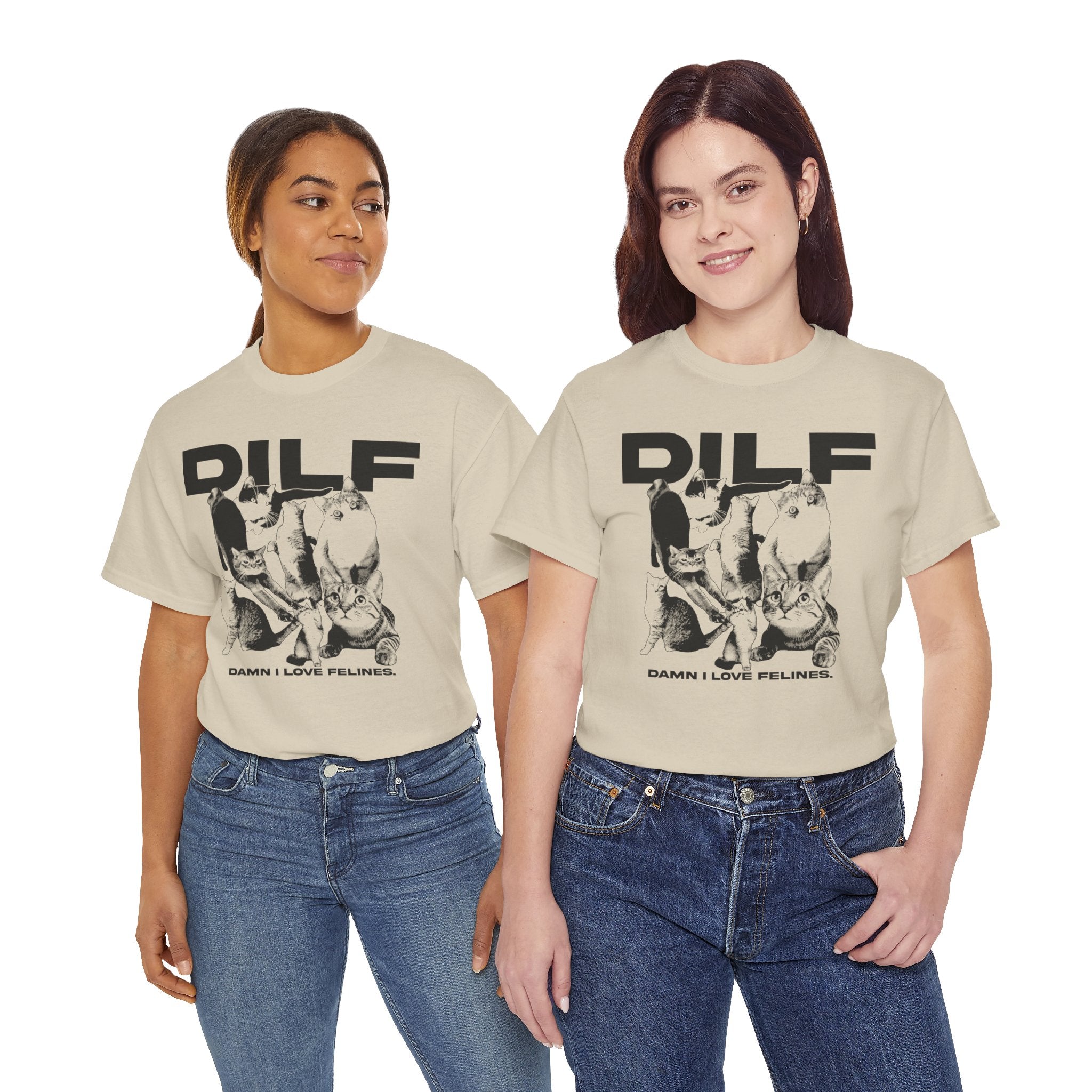 "Damn I Love Felines" Funny Cat Shirt - 90s Bootleg Streetwear Graphic Tee