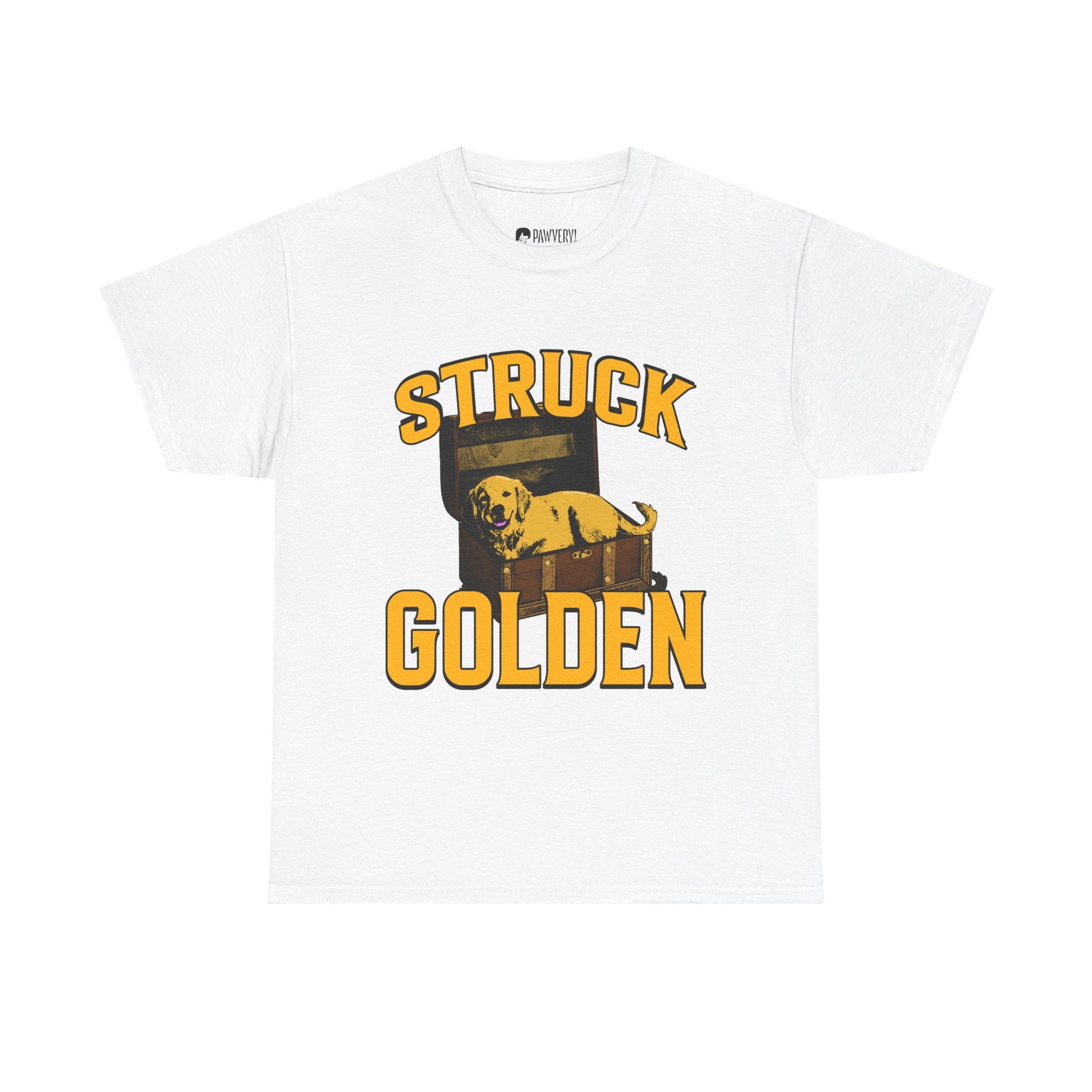 "Struck Golden" Golden Retriever Shirt - Retro Vintage Dog Dad & Mom Graphic Tee