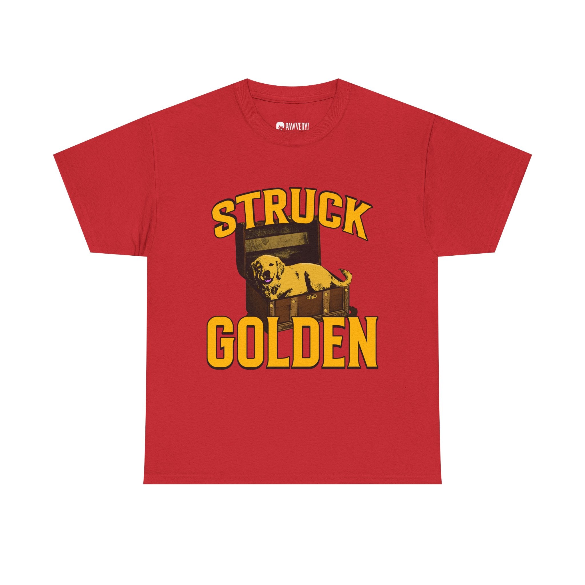 "Struck Golden" Golden Retriever Shirt - Retro Vintage Dog Dad & Mom Graphic Tee