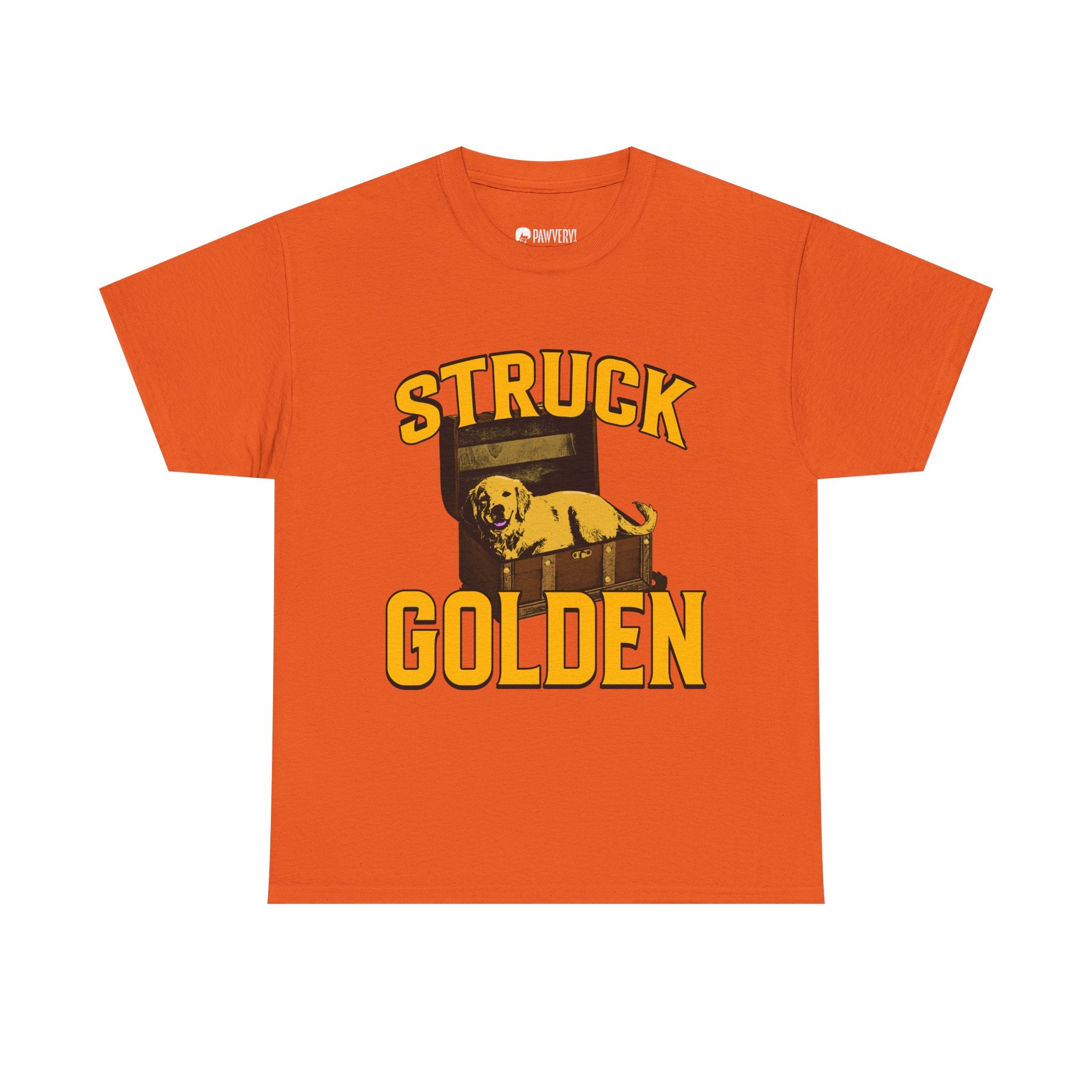 "Struck Golden" Golden Retriever Shirt - Retro Vintage Dog Dad & Mom Graphic Tee