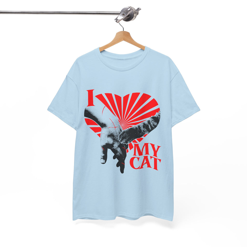 "I Love My Cat" T-Shirt - Retro Sunburst Cat Grunge Streetwear Cat Parent Graphic Tee