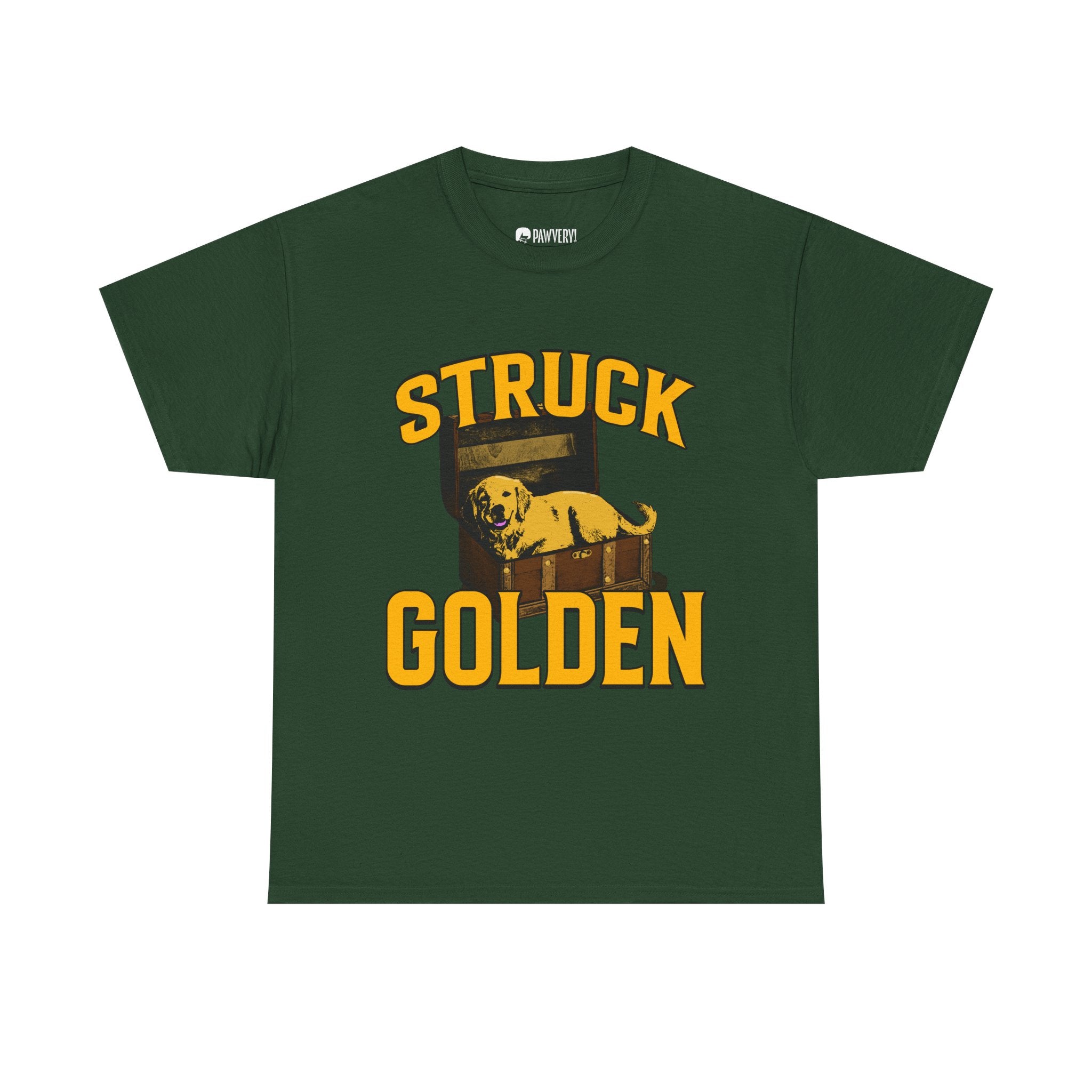 "Struck Golden" Golden Retriever Shirt - Retro Vintage Dog Dad & Mom Graphic Tee