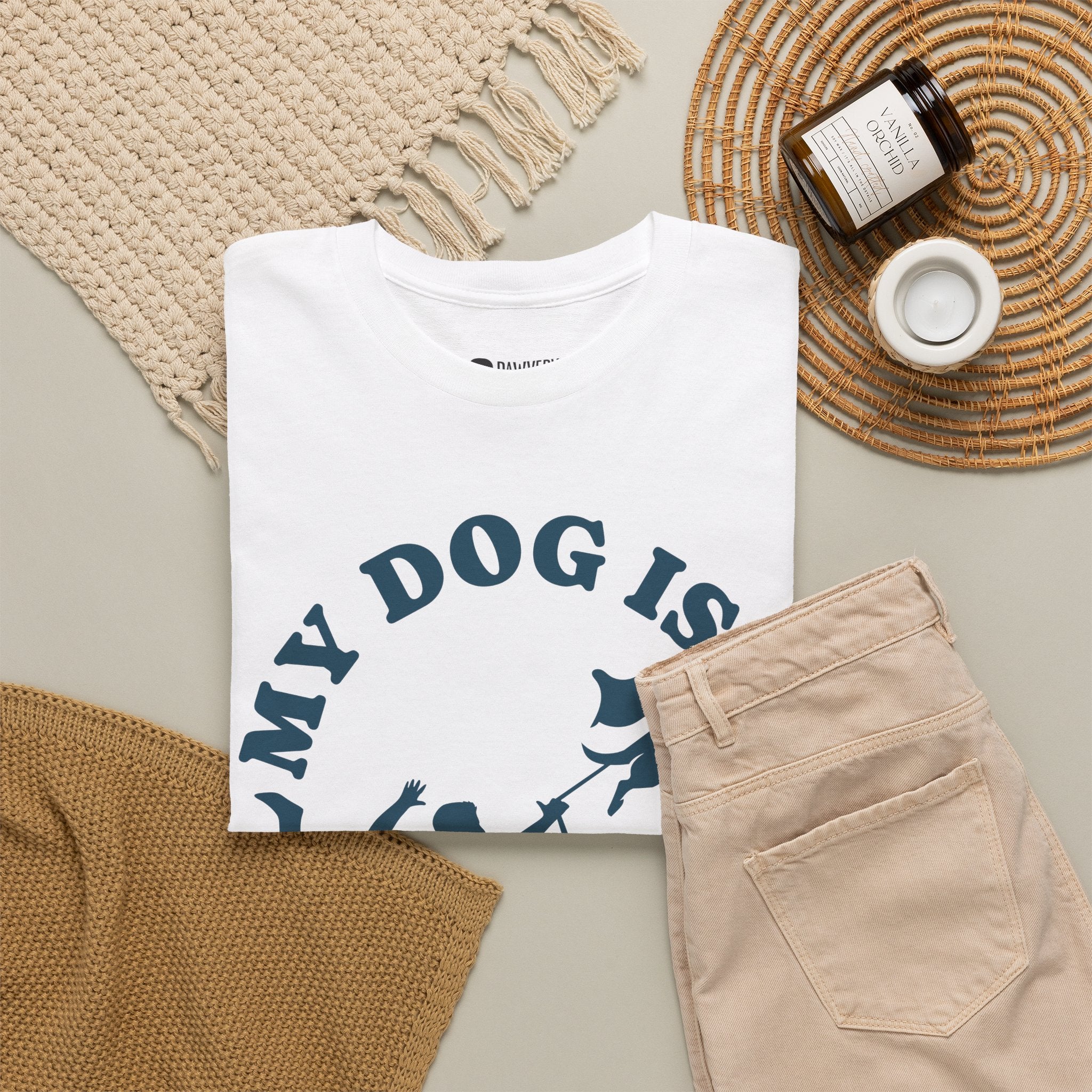 "My Dog Is My Hero" Graphic Tee -  Active Dog Dad & Mom Shirt