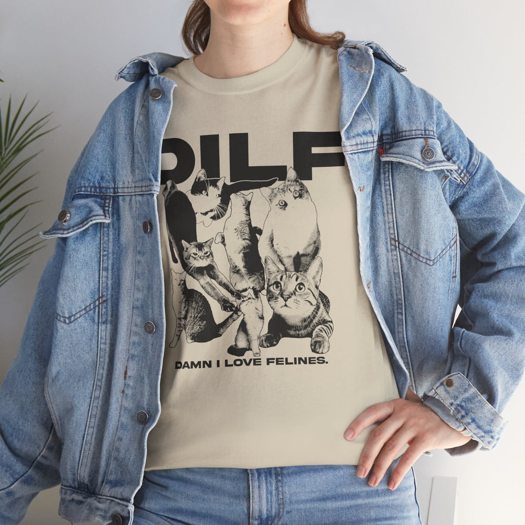 "Damn I Love Felines" Funny Cat Shirt - 90s Bootleg Streetwear Graphic Tee