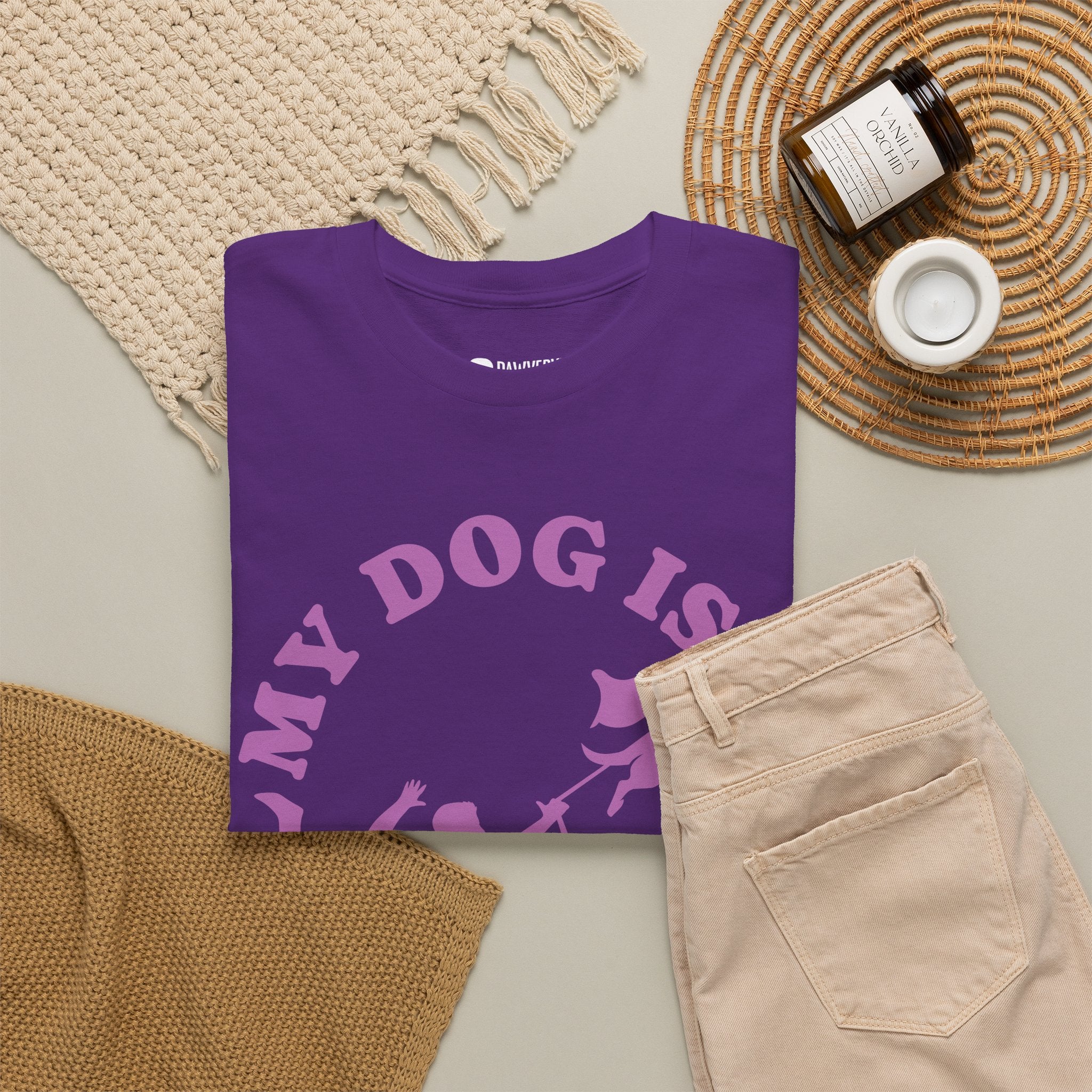 "My Dog Is My Hero" Graphic Tee -  Active Dog Dad & Mom Shirt