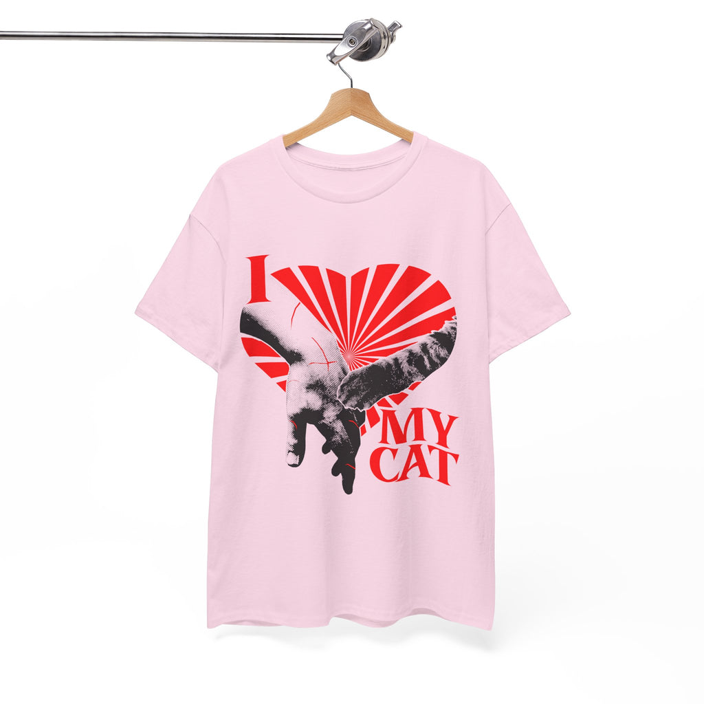 "I Love My Cat" T-Shirt - Retro Sunburst Cat Grunge Streetwear Cat Parent Graphic Tee