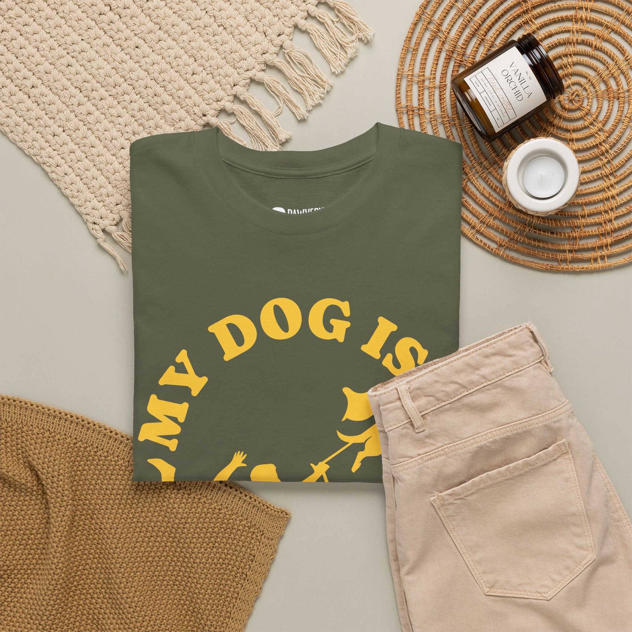 "My Dog Is My Hero" Graphic Tee -  Active Dog Dad & Mom Shirt