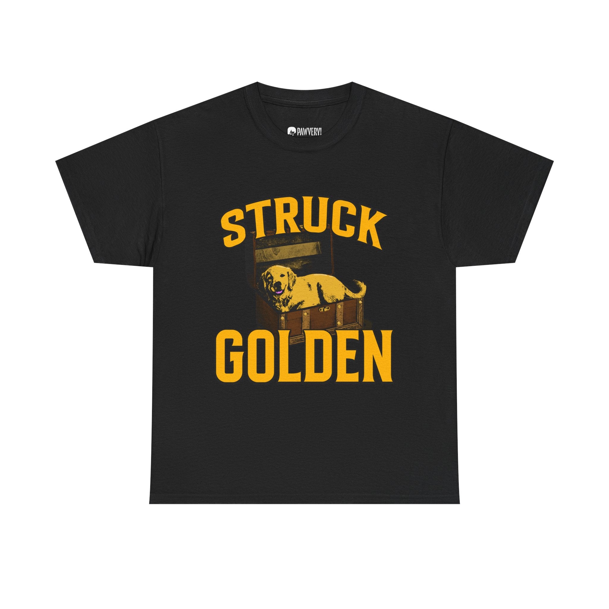 "Struck Golden" Golden Retriever Shirt - Retro Vintage Dog Dad & Mom Graphic Tee