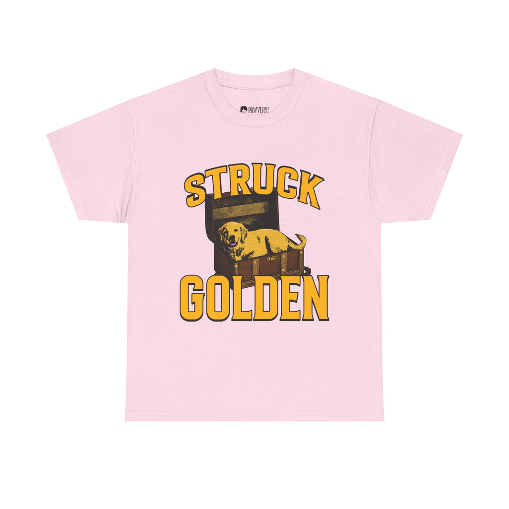 "Struck Golden" Golden Retriever Shirt - Retro Vintage Dog Dad & Mom Graphic Tee